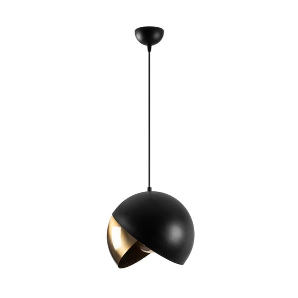 Czarno-brązowa lampa wisząca z metalowym kloszem ø 30 cm Pacman – Opviq lights