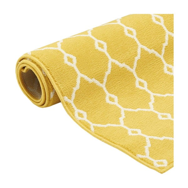 Żółty dywan odpowiedni na zewnątrz Floorita Trellis, 133x190 cm-image-2