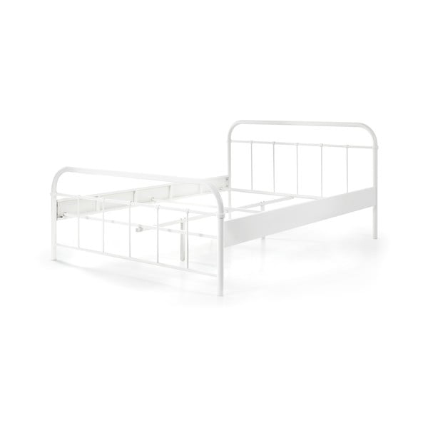 Białe metalowe łóżko dziecięce Vipack Boston Baby, 140x200 cm