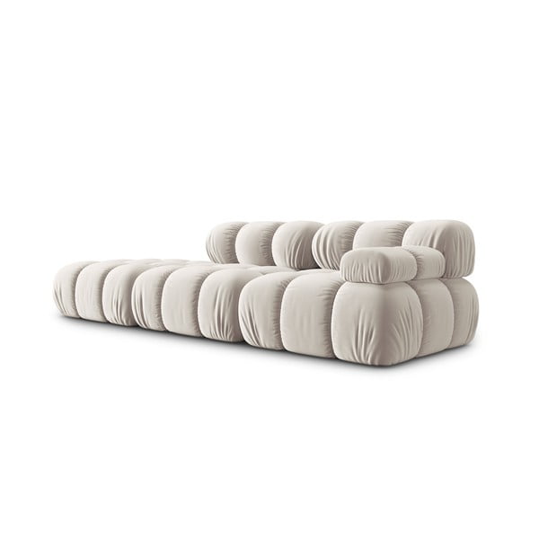 Beżowa aksamitna sofa modułowa 282 cm Bellis – Micadoni -image-3