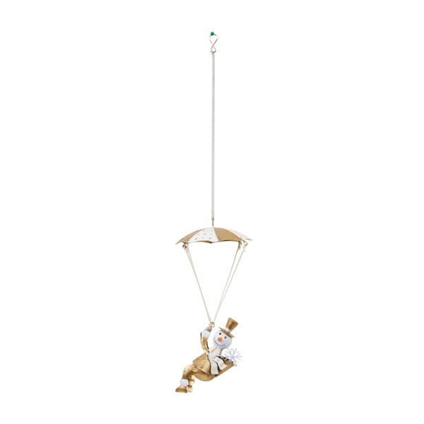 Dekoracja wisząca Archipelago Gold Snowman Parachute Spring, 25 cm