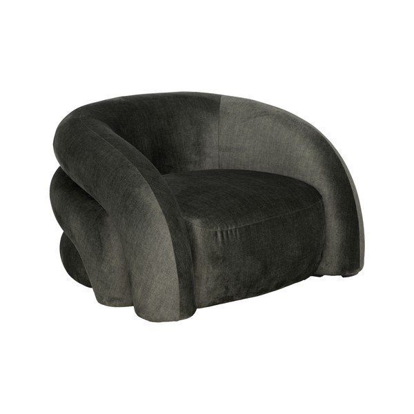 Ciemnozielony aksamitny fotel Archie – Ixia