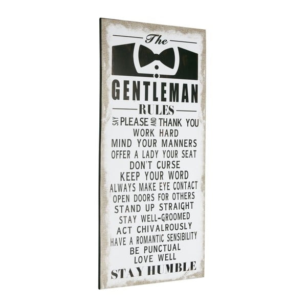 Tablica Gentleman rules, 60x30 cm