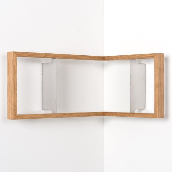 Narożna półka na książki z drewna dębowego das kleine b b1, 50x35x23 cm-image-2