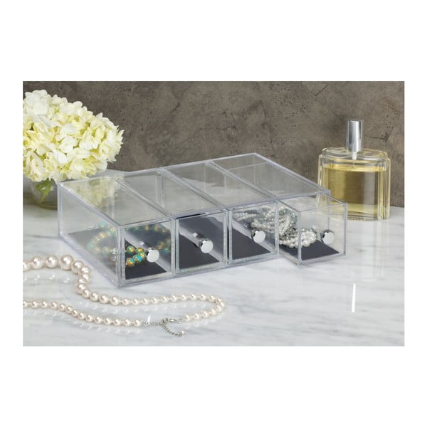 Przezroczysty organizer z 4 szufladami iDesign Clarity, wys. 25,5 cm-image-1