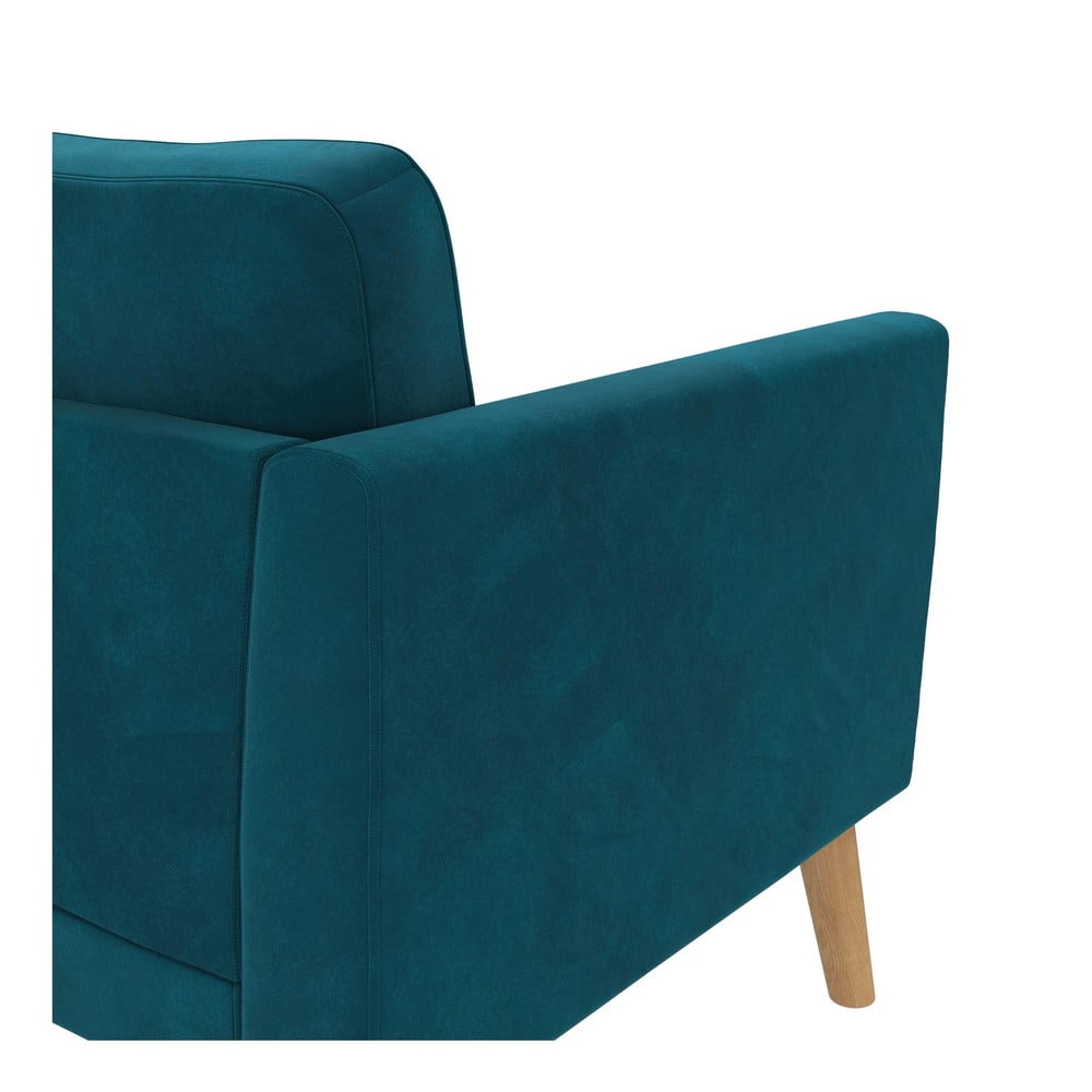 Niebieska aksamitna sofa 192 cm Gloria – Støraa (zdjęcie 4)