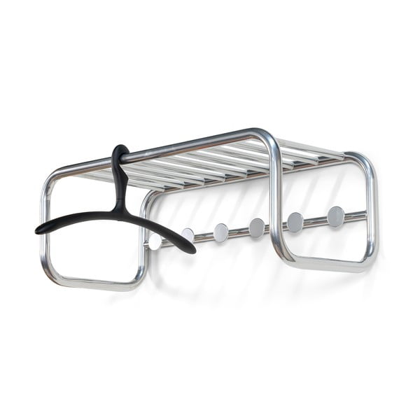 Metalowy wieszak ścienny w kolorze srebra z półką 72 cm Retro – Spinder Design-image-3