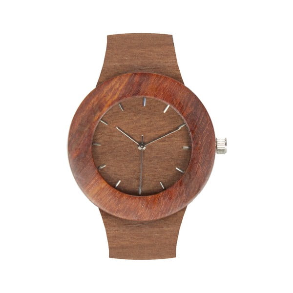 Drewniany zegarek z zaznaczonymi godzinami (kreski) Analog Watch Co. Makore