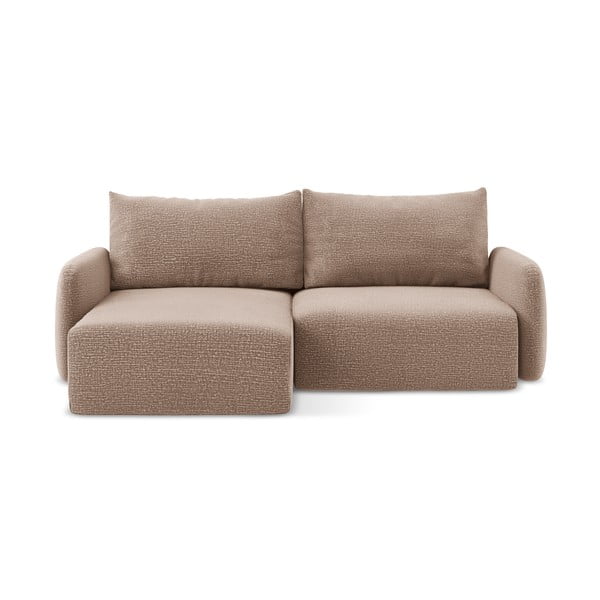 Jasnobrązowy rozkładany/ze schowkiem narożnik (lewostronny) Kalena – Makamii