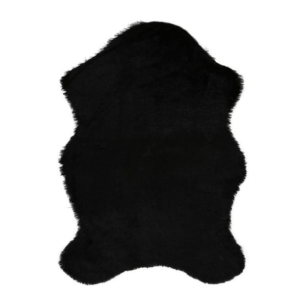 Czarny dywan ze sztucznej skóry Pelus Black, 150x200 cm
