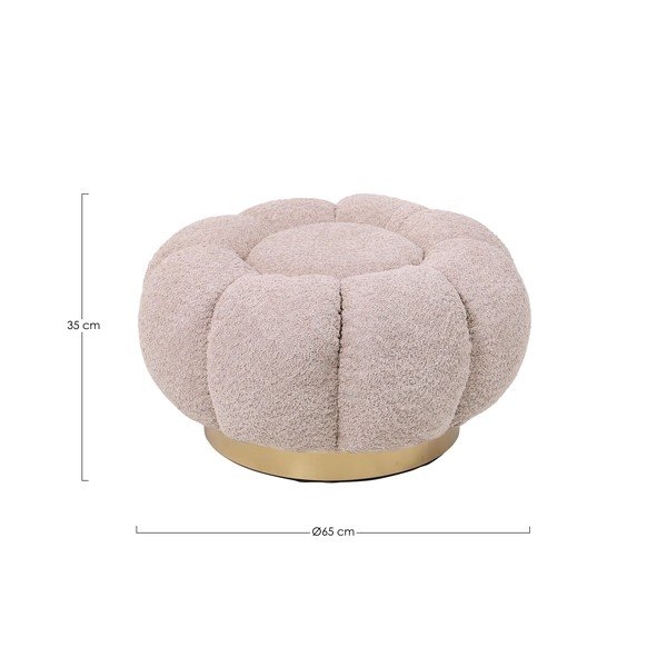 Szaroróżowy podnóżek z materiału bouclé Florel – Bizzotto-image-3