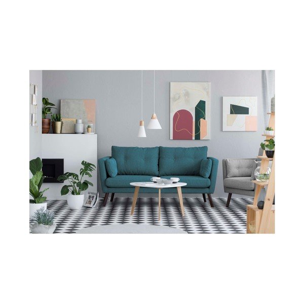 Turkusowa sofa 3-osobowa Mazzini Sofas Elena-image-2