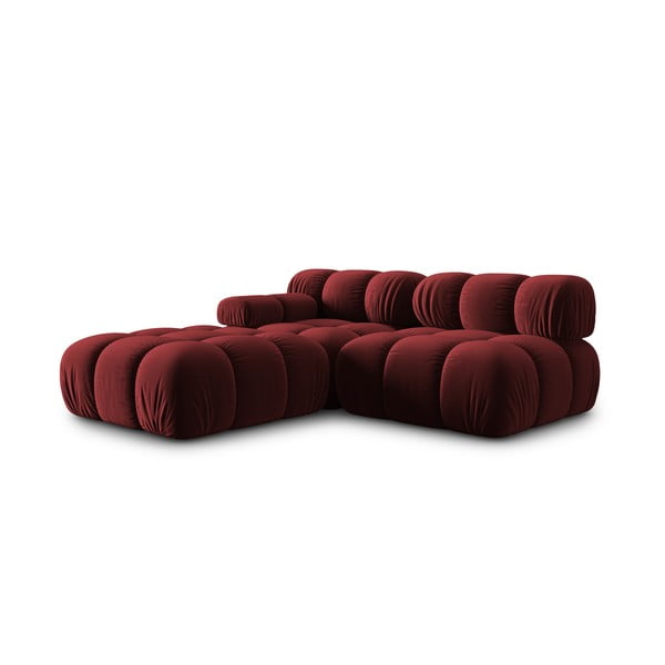 Czerwona aksamitna sofa 282 cm Bellis – Micadoni Home-image-4