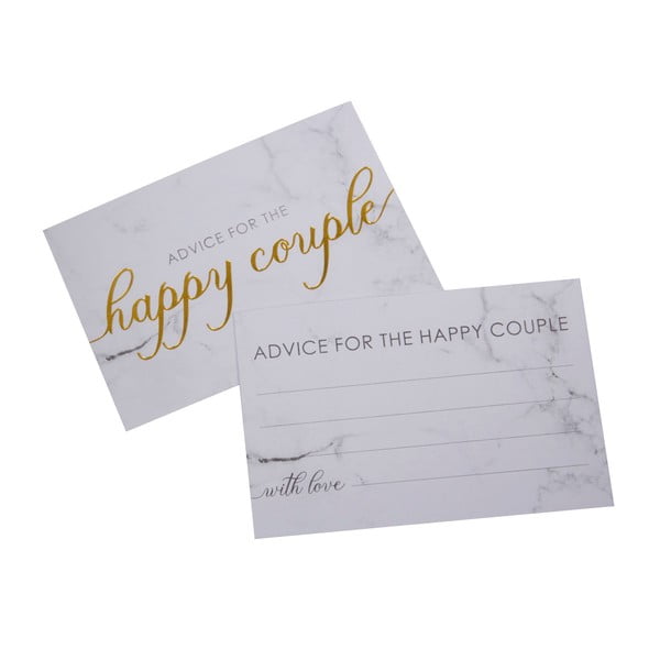 Zestaw 25 kartek na życzenia ślubne Neviti Scripted Marble