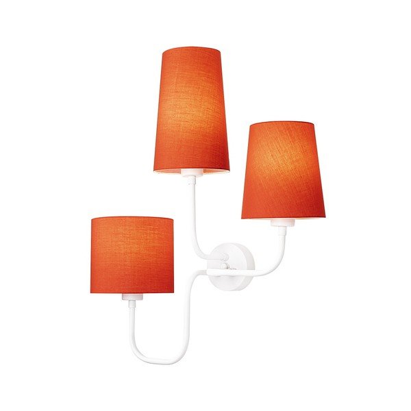 Biały metalowy kinkiet z czerwonymi kloszami Opviq lights Eleni-image-1