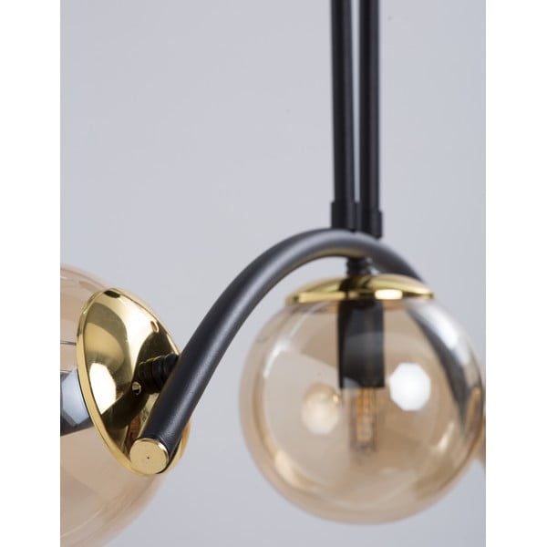 Żółto-czarna lampa sufitowa ze szklanym kloszem ø 15 cm Yay – Squid Lighting-image-2