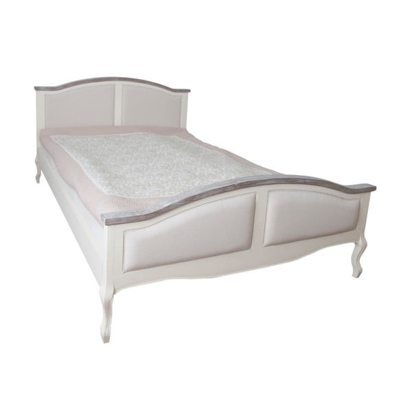 Białe łóżko z drewna topoli Livin Hill Santo, 160x200 cm