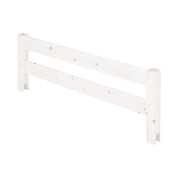 Biała barierka z drewna sosnowego do łóżka Flexa Classic, dł. 116 cm