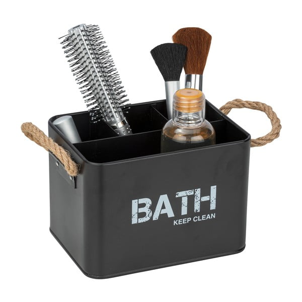 Czarny organizer łazienkowy z 4 przegródkami Wenko Gara-image-1