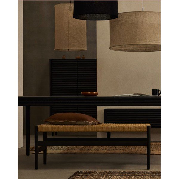 Czarno-naturalna ławka Zaide – Kave Home-image-1