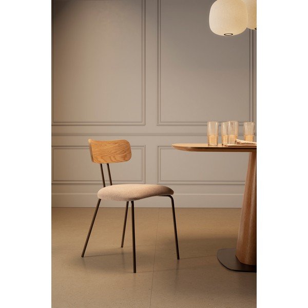Beżowe/w naturalnym kolorze tapicerowane krzesło Olimpia – MOME-image-2