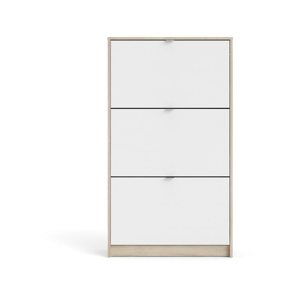 Biało-naturalna uchylna szafka na buty w dekorze dębu Shoes – Tvilum-image-2