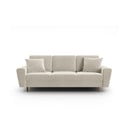 Beżowa aksamitna rozkładana sofa ze schowkiem 235 cm Kyoto – Cosmopolitan Design