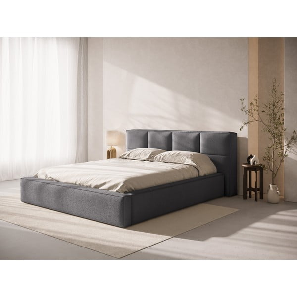 Ciemnoszary tapicerowany zagłówek 229x100 cm Darren – Micadoni -image-1