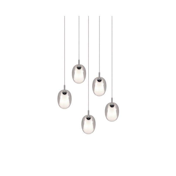 Lampa wisząca w kolorze srebra ze szklanym kloszem ø 48 cm Barret – Trio Select-image-4