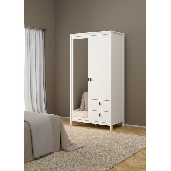 Biała szafa z lustrem 102x199x58 cm Madrid – Tvilum-image-1