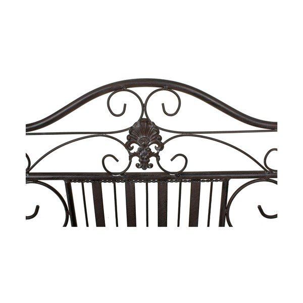 Ciemnobrązowa metalowa ławka ogrodowa Mangan – Garden Pleasure-image-3