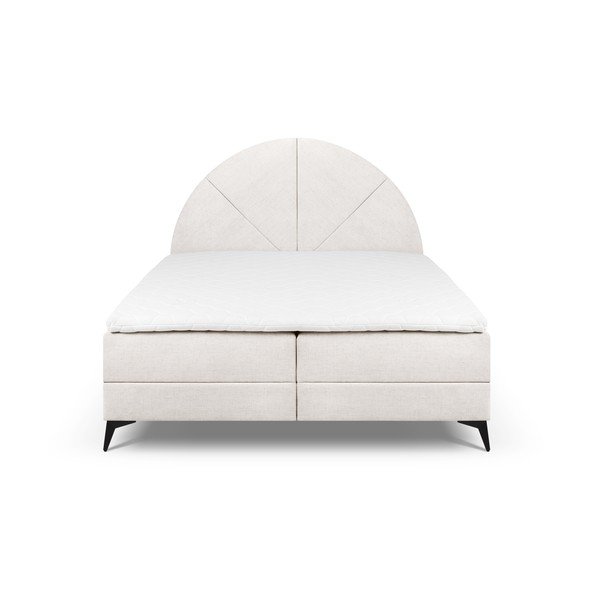 Beżowe łóżko boxspring ze schowkiem 180x200 cm Sunset – Cosmopolitan Design-image-2