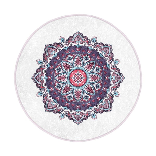 Fioletowy okrągły dywan odpowiedni do prania i robotów sprzątających ø 100 cm Comfort – Mila Home