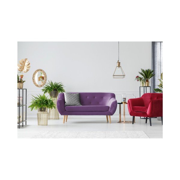 Fioletowa sofa 2-osobowa Mazzini Sofas Amelie-image-2