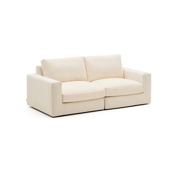 Beżowa sofa z tkaniny szenilowej 220 cm Alea – Kave Home-image-2