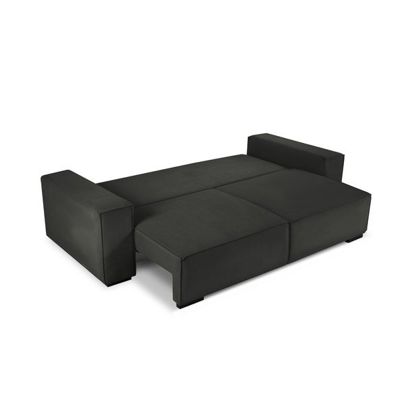 Czarna sztruksowa rozkładana sofa Mazzini Sofas Azalea-image-4