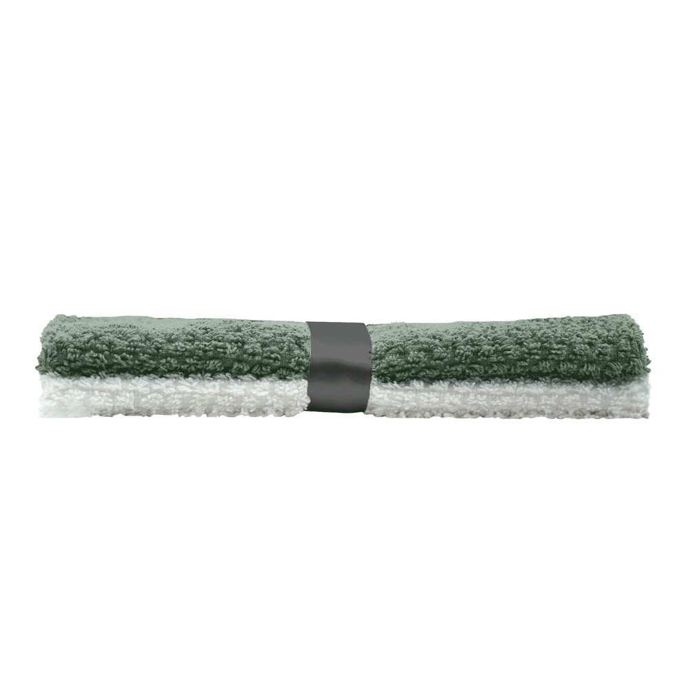 Białe/zielone bawełniane ręczniki frotte zestaw 2 szt. 50x50 cm Gourmet – douceur d'intérieur (zdjęcie 3)