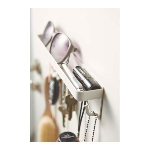 Biały wieszak na klucze z półeczką YAMAZAKI Smart-image-3