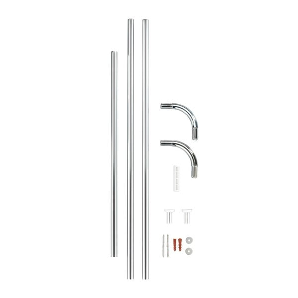 Uniwersalny drążek narożny w kolorze srebra na zasłonę prysznicową Wenko, ø 2 cm-image-2