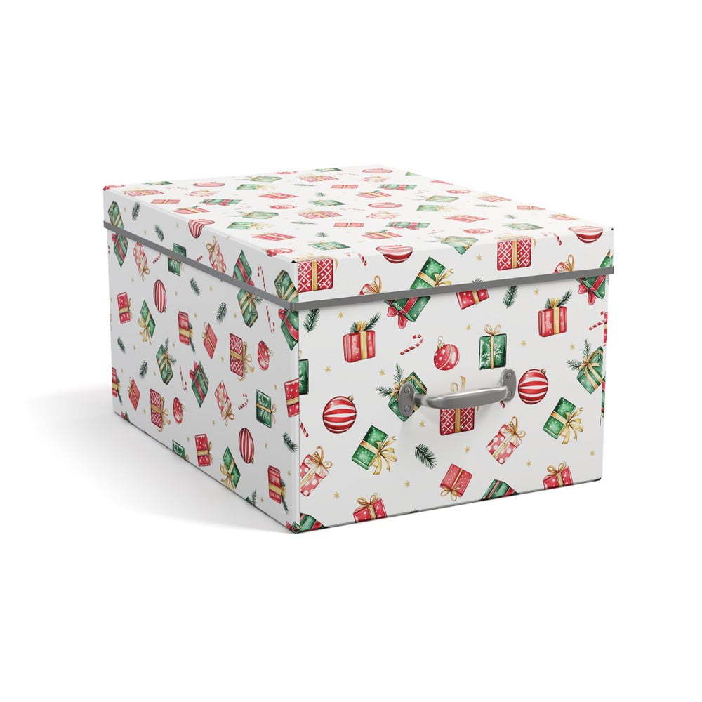 Kartonowy pojemnik dekoracyjny z pokrywką 37x50x15 cm Engla Christmas Storage – Bigso