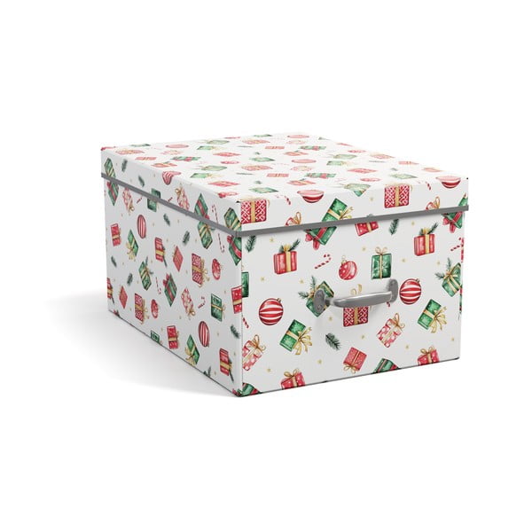 Kartonowy pojemnik dekoracyjny z pokrywką 37x50x15 cm Engla Christmas Storage – Bigso
