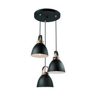 Czarna lampa wisząca na 3 żarówki LAMKUR Danielle