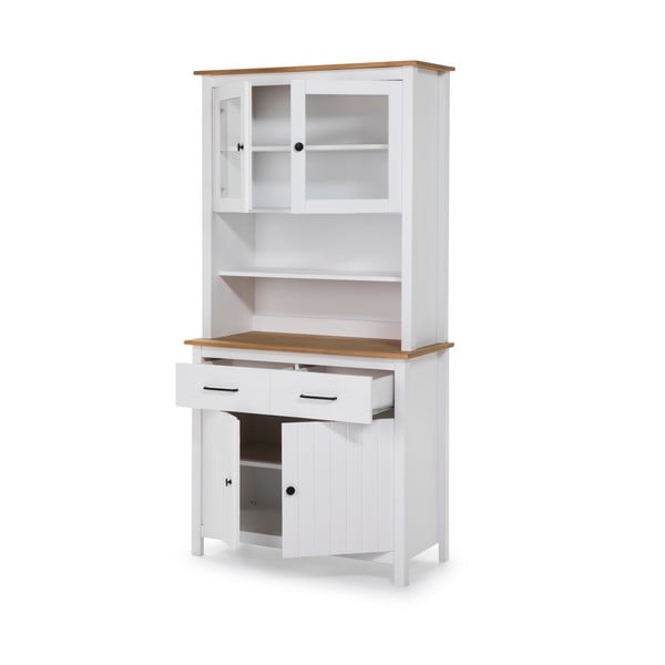 Biała witryna z litego drewna sosnowego 90x180 cm Miranda – Marckeric-image-3