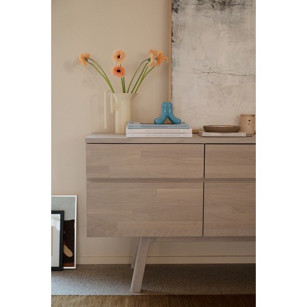 Komoda z litego drewna dębowego w jasnym naturalnym kolorze 170x77x42 cm Cleardale – Rowico-image-1