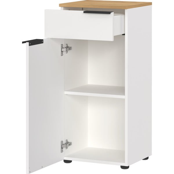 Biała wysoka szafka łazienkowa 39x85 cm Menen – Germania-image-3