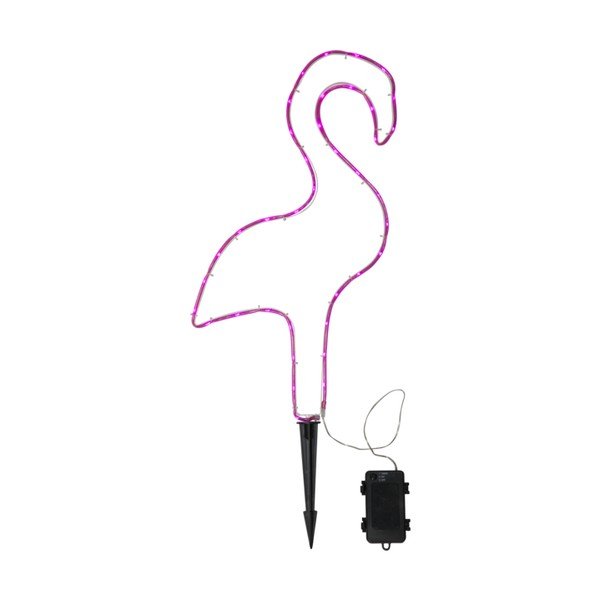 Różowa ogrodowa lampa LED w kształcie flaminga Star Trading Tuby, wys. 63 cm-image-1