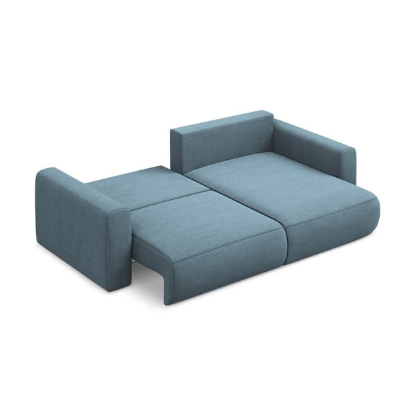 Jasnoniebieski rozkładany/ze schowkiem narożnik (prawostronny/z szezlongiem) Kapua – Makamii-image-3