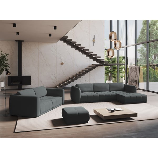 Ciemnoszara sofa 210 cm Hoku – Makamii-image-1