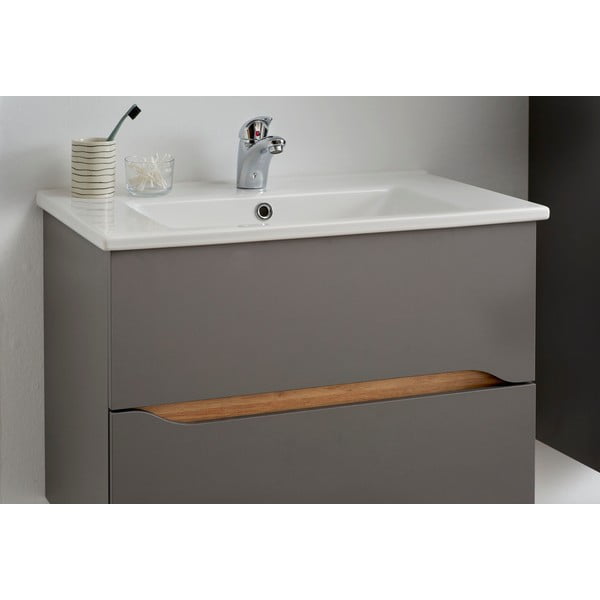 Szara szafka pod umywalkę bez baterii 72x51 cm Set 357 – Pelipal-image-1