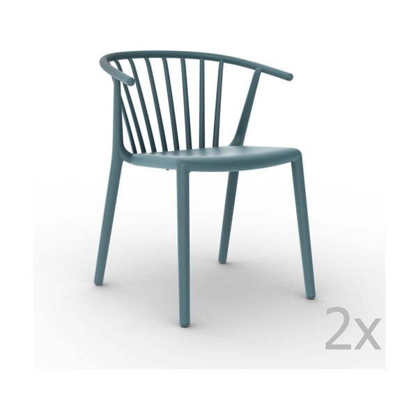 Zestaw 2 niebieskich krzeseł ogrodowych Resol Woody